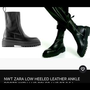 IN SEARCH OF THESE  Zara low heel lug sole boots